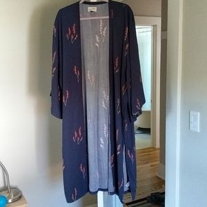Navy floral kimono style sweater